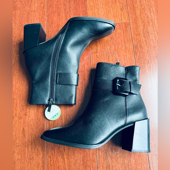 Paul green Nirvana square toe block heels ankle zip up bootie black Au 5 US 7.5 - Picture 6 of 11